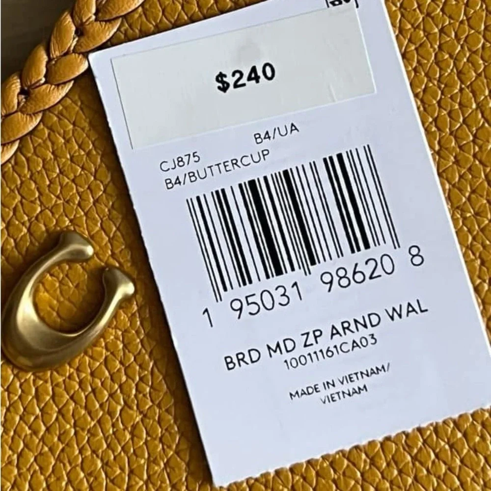 💰SOLD - CJ875 - Coach Zip Around Wallet with Braid - Picture 10 of 12